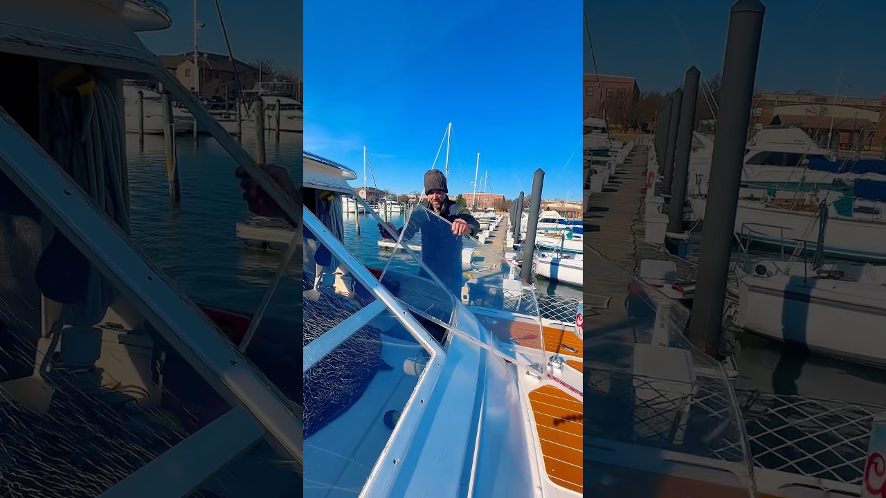 ⁣Gutting our old windows ⛵️#shorts #sailing #boatlife #sailboat #boatlife #diy #project #fyp