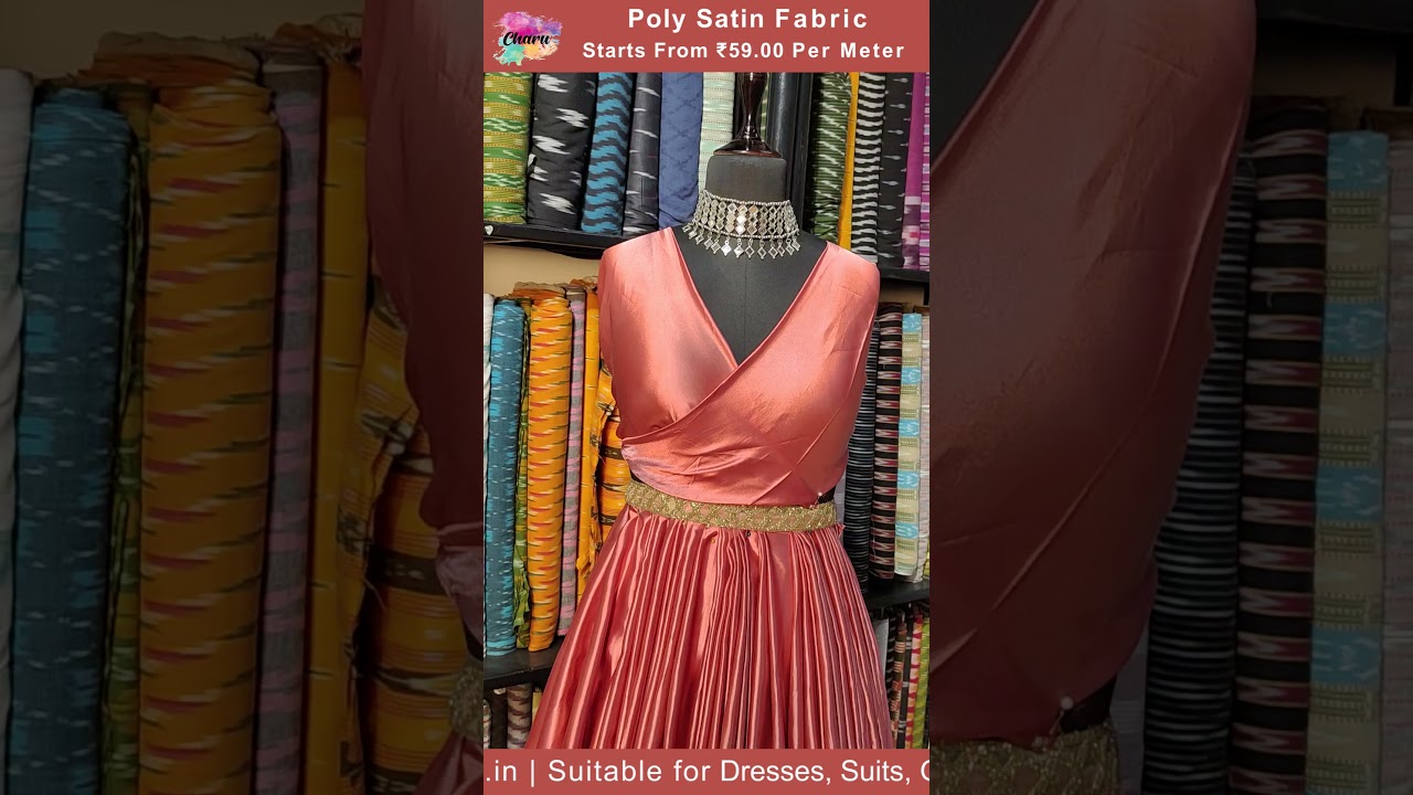 Poly Satin Fabric | Designer Gown by Poly Satin Fabric