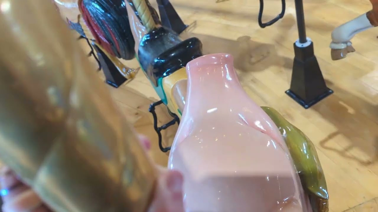 Riding the Davis Mercantile carousel in Shipshewana, Indiana 🎠🐖