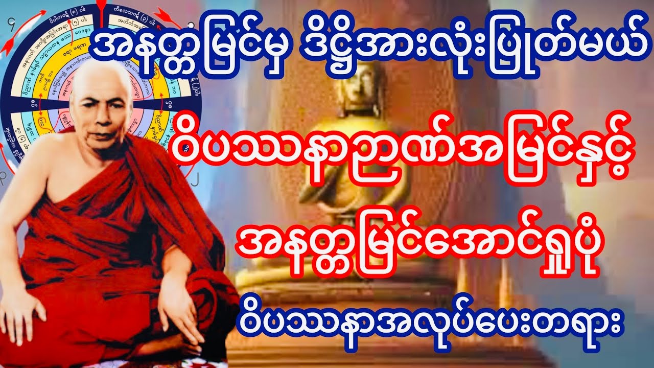 ဝိပဿနာဉာဏ်ဖြင့် အနတ္တမြင်အောင်ရှုပုံ ဝိပဿနာအလုပ်ပေးတရား(မိုးကုတ်ဆရာတော်ဘုရားကြီး)