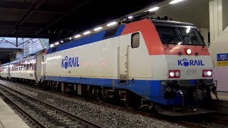 【4K】韓国のドレミファインバータ♪  KORAIL8200形電気機関車(シーメンスGTO-VVVF)牽引ムグンファ号 到着・発車シーン集 京釜線 東大邱駅、大邱駅にて 2020.1