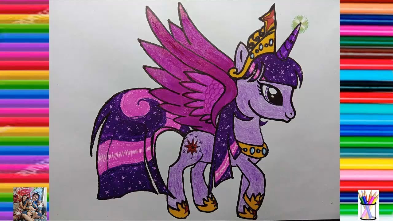 Vẽ ngựa pony lấp lánh - How to draw Twilight Sparkle - youtube