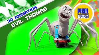 Green Screen Evil Thomas the Tank Engine 3D Animation PixelBoom