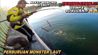 Nekat..! Mancing saat peringatan gempa hasilnya di luar dugaan