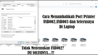 Adding Printer Port USB002 does not appear on Laptop
