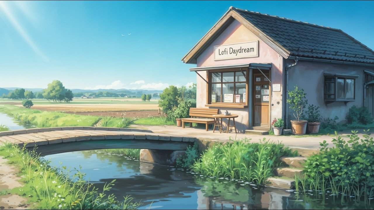 Sunny Riverside Lofi Café ☕ Focus Calm Relax