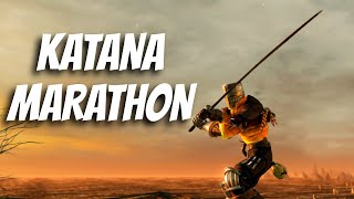 Beating Every Souls Game Only Using Self Damaging Katana (Chaos Blade Marathon)
