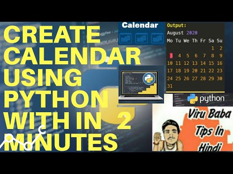 Python Project Calendar In python with in 2 minutes | python Program Code for Calendar