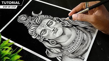 How to draw shiv ji with charcoal pencil || Shiv ji 🔱 Charcoal drawing