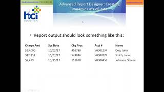 Advanced Report Designer | Creating Dynamic Lists of Data