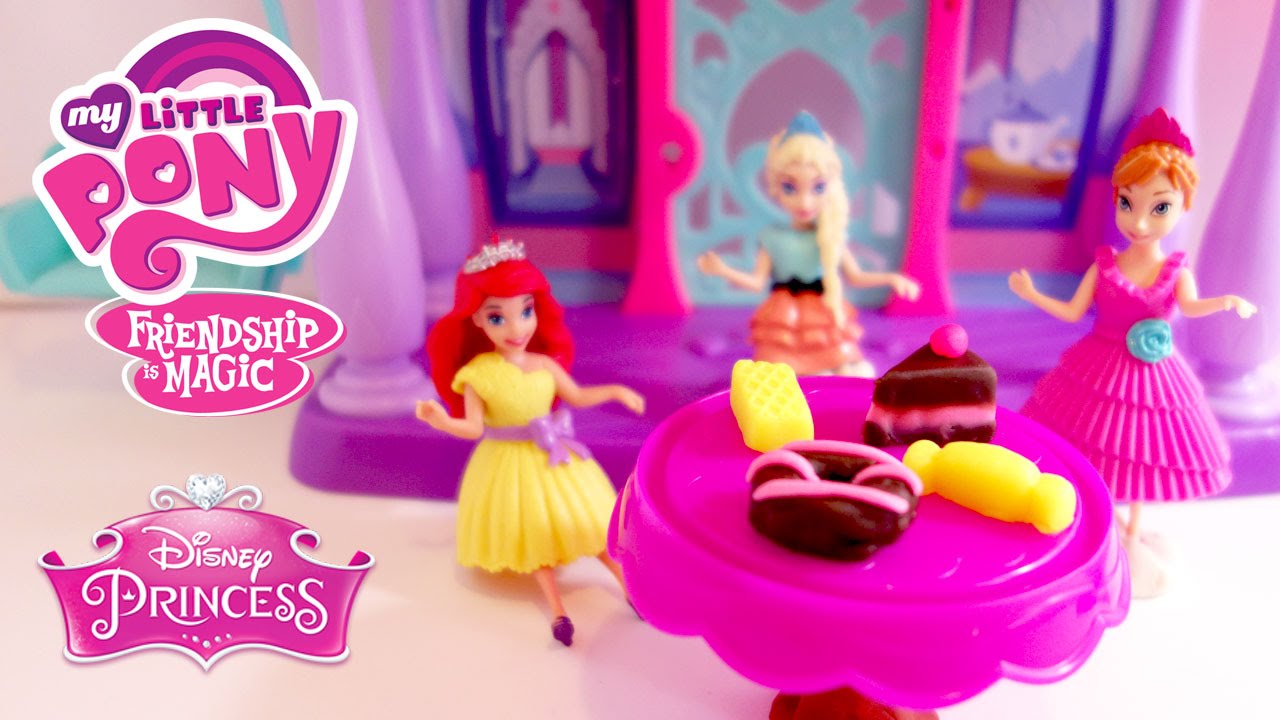 My Little Pony Castle Slide MLP Disney Princess FROZEN SOFIA Play Doh Party Cake By DreamBox Toys