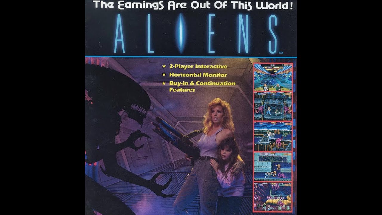 Arcade Aliens Konami full playthrough MAME 1990 Run And Gun