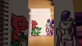 Drawing Pokemon In My Style Part 3! Mewtwo and Mew! #mewtwo #art #shorts #fypシ #drawing #hashtag