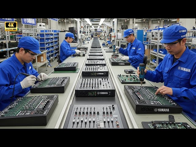 Inside the YAMAHA Mixer manufacturing plant: The production process of the Yamaha MG24-14FX mixer.