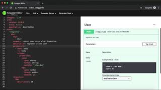 Swagger Editor Basic Post Service Documenting