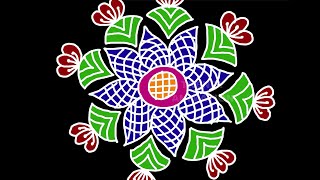 Awesome simple and easy rangoli with 3*2dots | Muggulu | Latest rangoli kolams | Design kolams |