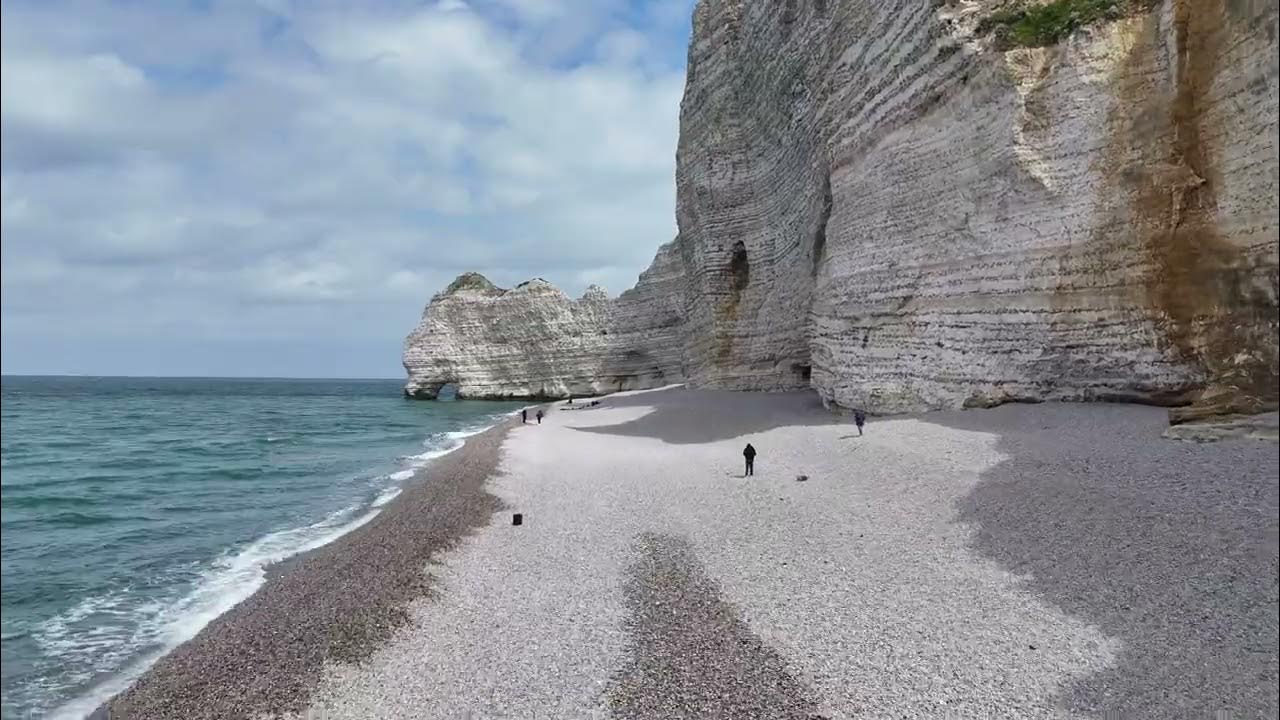 Chalk cliffs at Étretat in France - YouTube