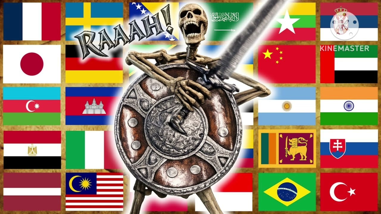 YTP Anji - Menunggu Kamu With "RAAAH" Skeleton Banging Shield In 30 Countries 