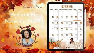 Digital Planning - Kids November monthly calendar Guide