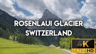 4K Timelapse Video: Rosenlaui Glacier, Switzerland |Snow Clapped Mountain |OS Creation