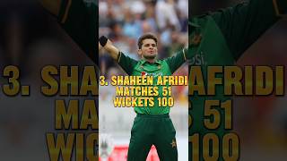 Top 10 Fastest 100 Wickets In ODI Cricket shortvideo viral ytshort