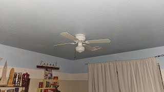 Hampton Bay Littleton 42 indoor white ceiling fan with a light kit.