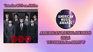 HOW TO VOTE FOR BTS ON AMERICAN MUSIC AWARDS 2026 TUTORIAL || for BTSARMY💜 #bts#btsarmy#amas