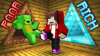 JJ and Mikey Found TRIANGLE TUNNEL : RICH vs POOR Battle in Minecraft!(Maizen)