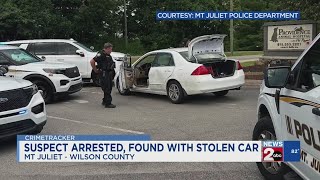 Suspect arrested, found with stolen car