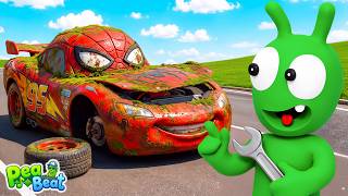 Rescue Team, Go! 🚒  Pea Pea Restoration Spiderman toy car  | Pea Beat - Nursery Rhyme & Kids Song screenshot 4