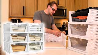 Pinkpum Closet Organizer Review | Stackable Foldable Storage Bins for Clothes & Wardrobe