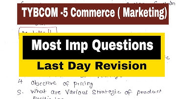 TYBCOM -5 Imp Questions Commerce ( Marketing) || Atul Sir