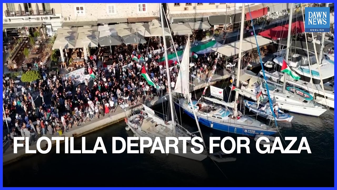 Global Sumud Flotilla Boats Depart Greece’s Syros for Gaza Amid Drone Strike Fears