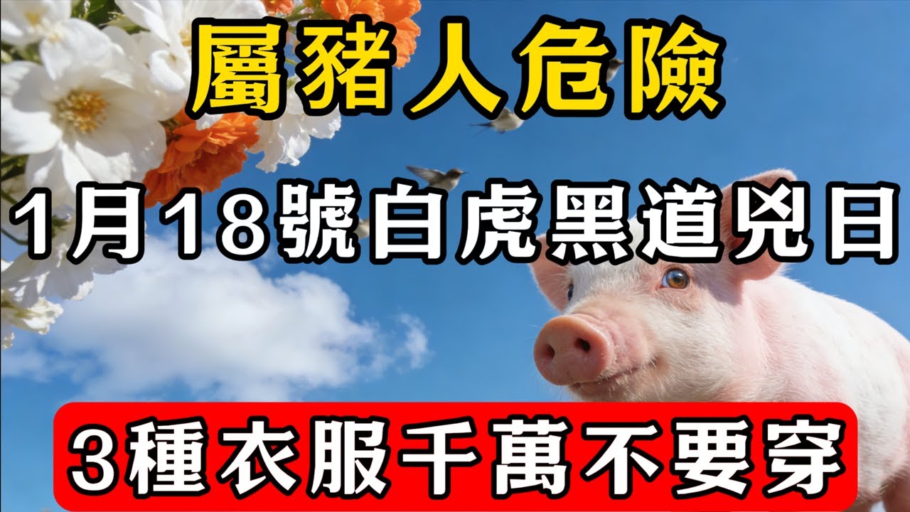 生肖豬必看！明天2026年1月18號，這3種顏色衣服千萬不要穿，否則恐招黴運，全家災禍不斷，神仙都難救！