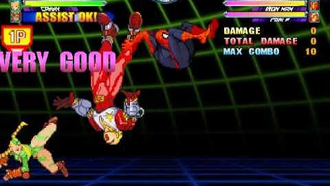 MvC2 Spiderman 100% sequence - Assist Thanos - Cammy