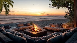 Serene Sunset By The Coastgentle Ocean Waves U0026 Cdanfire Sounds For Emotional Healing U0026 Inner Peace