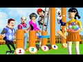 Scary Teacher 3D vs Squid Game Marbles and Wooden Pole 5 Times Challenge Ice Scream 4 Loser
