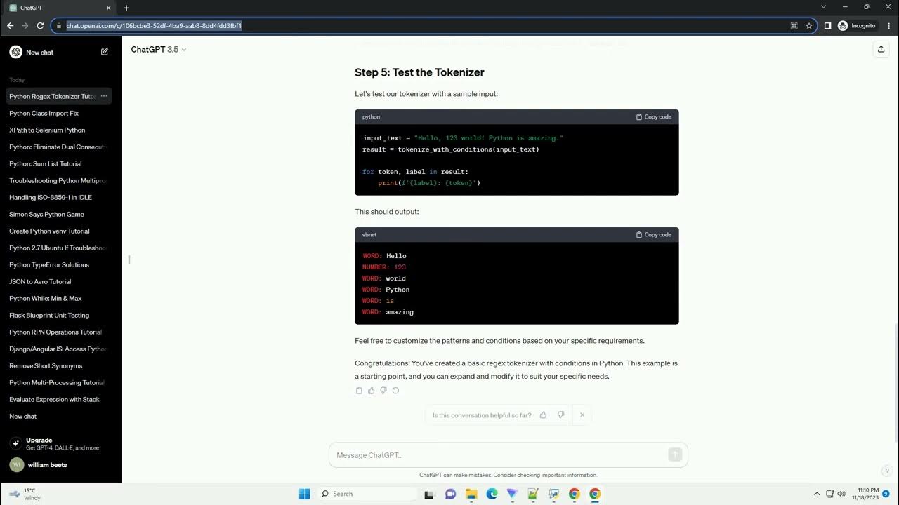 Python regex tokenizer with conditions - YouTube