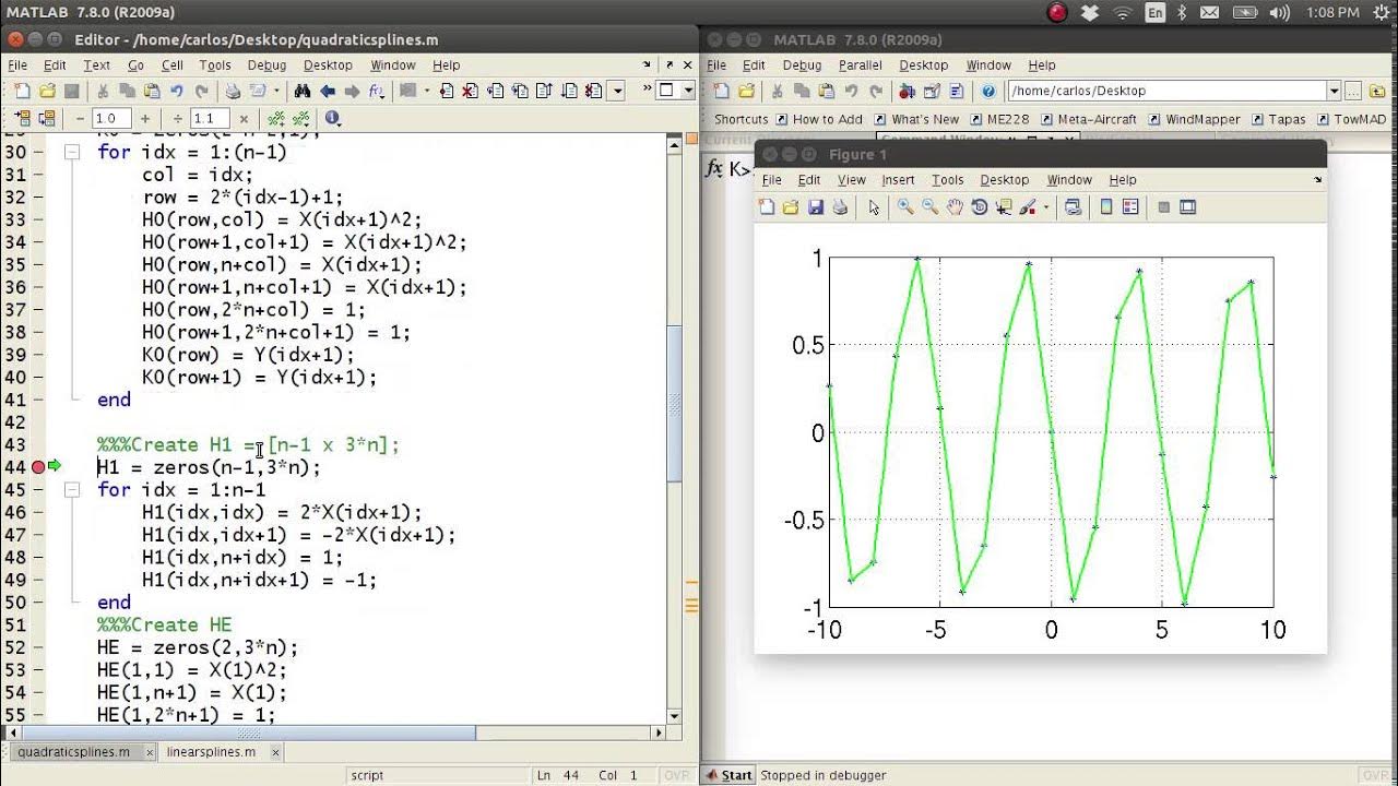MATLAB Help - Quadratic Splines - YouTube