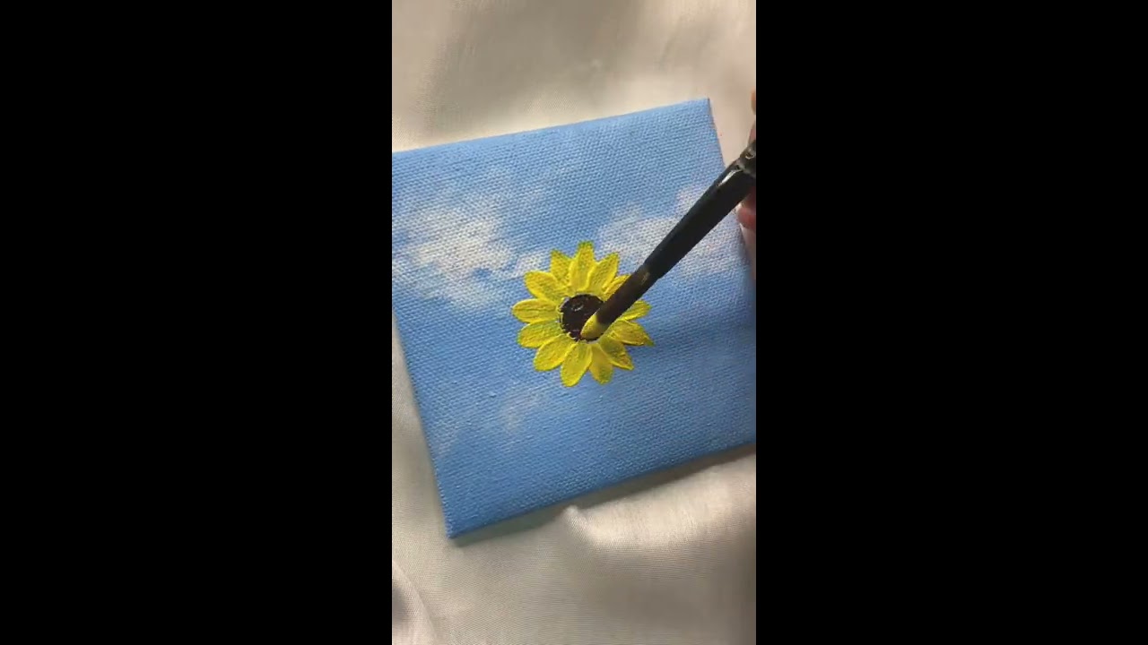 Sunflower Painting Easy Acrylic For Beginners Youtubeshorts Shorts Acrylicpainting