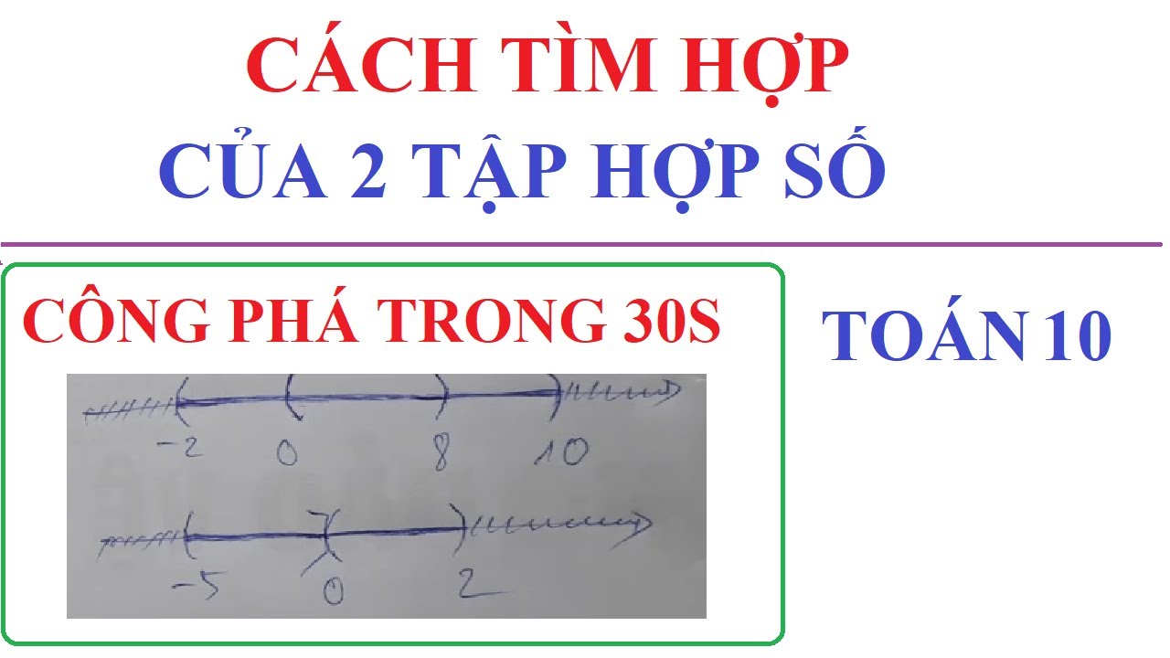 CÁCH TÌM HỢP CỦA HAI TẬP HỢP SỐ. CÔNG PHÁ TRONG 30S. PHƯƠNG PHÁP CỰC HAY. TOÁN LỚP 10