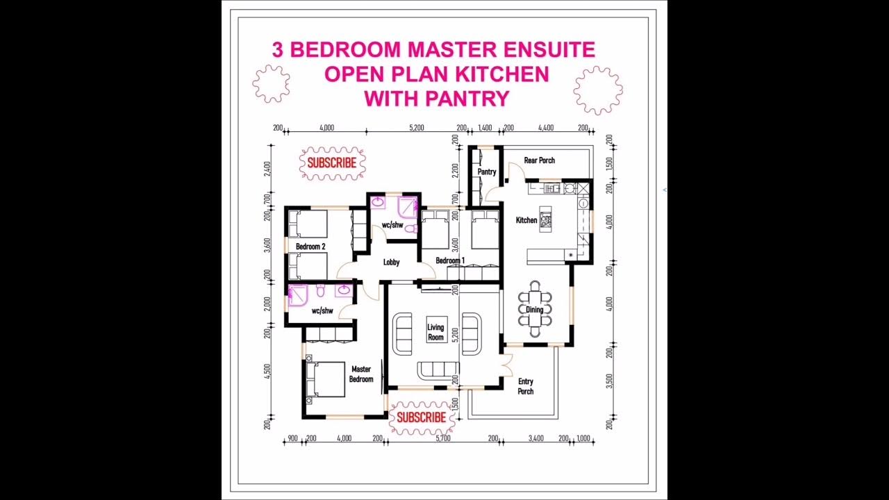 3 BEDROOM DESIGN PLAN MASTER ENSUITE YouTube