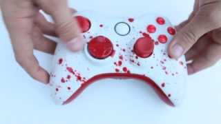 TITAN custom xbox controllers: Blood Splatter! Red parts, and more!