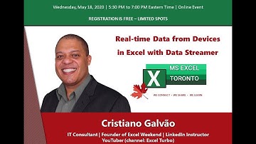 MS Excel Toronto   Cristiano Galvao   Real time Data from Devices in Excel with Data Streamer