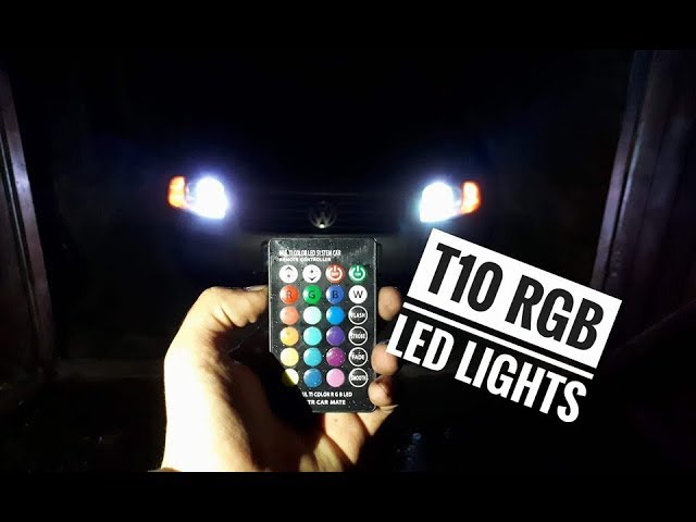 LED CANBUS RGB T10 lights (remote controled) - install and demo