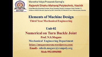 Numerical on Turn Buckle