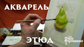 Акварель Этюд груши