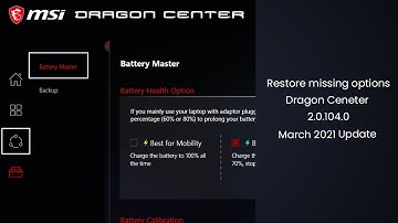 Restore missing options MSI Dragon Center after latest update 2.0.104.0 [2021 March Update]