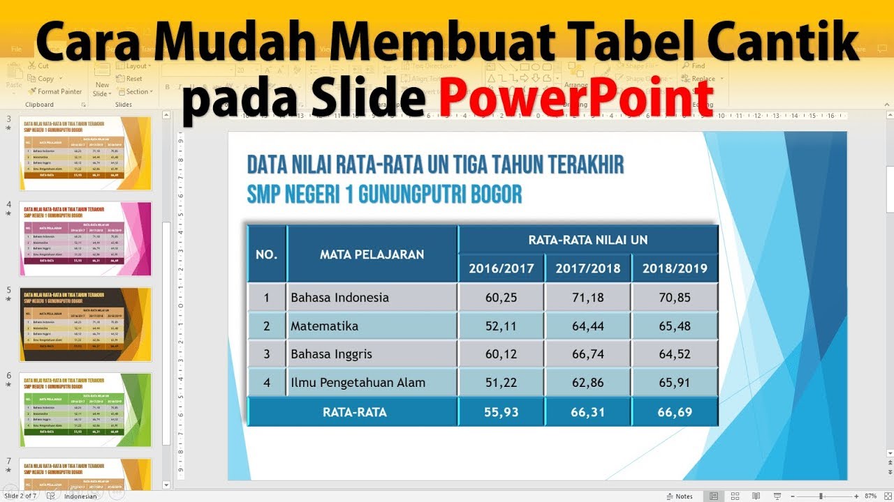 Cara Membuat Tabel Yang Menarik Pada Powerpoint Youtube