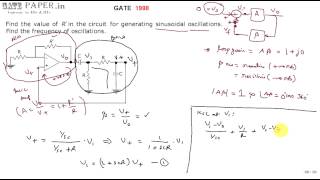 Celebrity GATE 1998 ECE Condition for sinusoidal frequency of oscillations Wealth